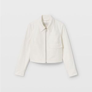 Club Monaco Textured Crop Jacket, color white, size M, NWT